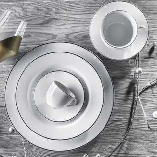Servizio di Piatti+Caffè 50 Pz."Platinum Chic" Villa Altachiara