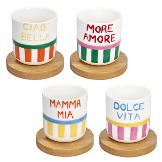 Set 4 Bicchieri Caffè "Viva L'Italia" Andrea Fontebasso 110 cc.