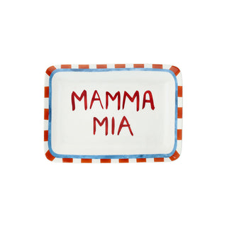 Piatto Rettangolare "Viva L'Italia" Andrea Fontebasso 23x16 cm.