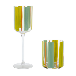 Set 6 Calici Vino+6 Bicchieri Acqua "Good Vibes" Henriette