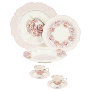 Servizio di Piatti 50 Pz. "Fiorirà" Nuvole di Stoffa