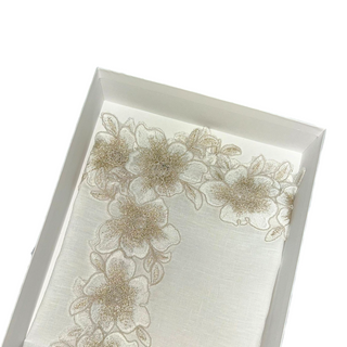 Tris Runner+2 Centri Bianco/Oro Fiori di Lena