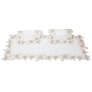 Tris Runner+2 Centri Bianco/Oro Fiori di Lena