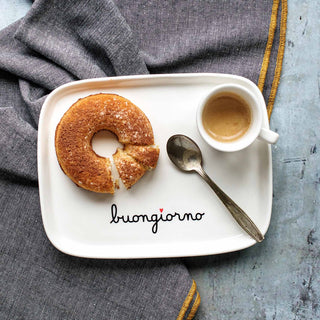 Piatto Rettangolare "Buongiorno" Simple Day  20x15.5 cm.