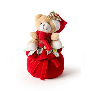 Pouf Teddy "Emozioni di Natale" Fiori di Lena h.20 cm.