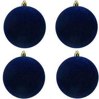 Set 4 Sfere in Velluto Blue Ø 10 cm.