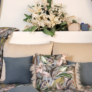 Cuscino Velluto Broccato Fiori di Lena