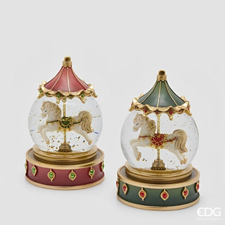 Decoro Sfera Acqua Cavallo Giostra EDG h.17 cm.