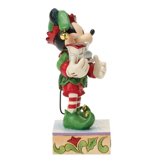 Topolino Elfo con Treno Edizione Speciale Disney h. 19.5 cm.