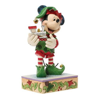 Topolino Elfo con Treno Edizione Speciale Disney h. 19.5 cm.