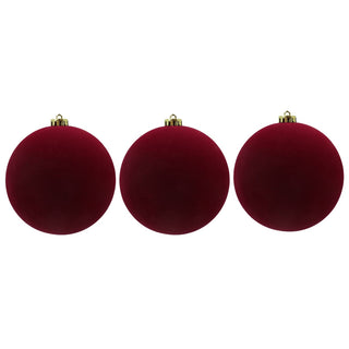 Set 3 Sfere in Velluto Bordeaux Ø 15 cm.