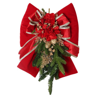 Fiocco in Velluto Rosso Fiori di Lena h.55 cm.