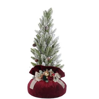 Alberello di Natale in Velluto Amaranto Fiori di Lena h.50 cm.