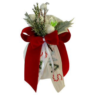 Bomboniera Pouf Fiocco in Velluto Rosso