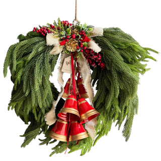 Ghirlanda Paesaggio Invernale Fiori di Lena h.60 cm.