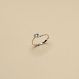 Anello Solitario Valentino In Oro Bianco 18kt