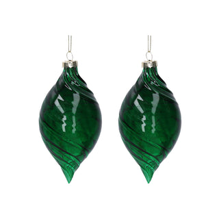 Set 6 Sfere Goccia in Vetro h.12 cm.