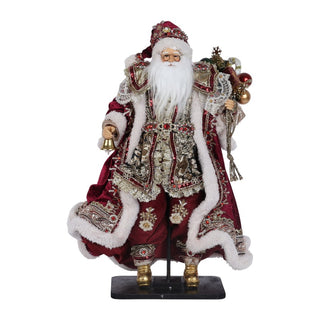 Babbo Natale "Incanto Reale" Fiori di Lena h.46 cm.