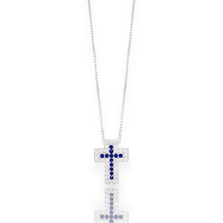 Collana Croce “Cross Blue” in Argento 925%