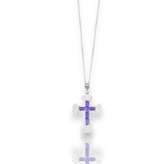 Collana Croce “Cross Blu” in Argento 925%