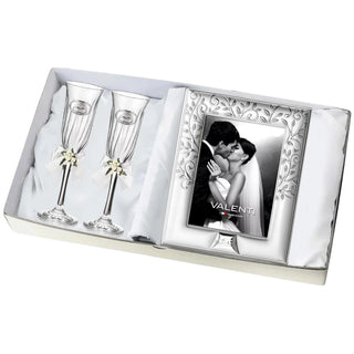Set Cornice Nozze+Coppia di Flutes Valenti