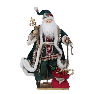 Babbo Natale "Incanto Reale" Fiori di Lena h.46 cm.
