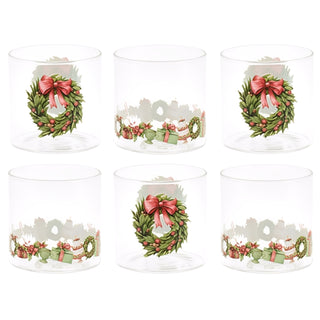 Set 12 Bicchieri "Storia di Natale" Nuvole di Stoffa