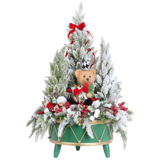 Albero di Natale con Orsetto "Paesaggio Invernale" Fiori di Lena 65x40 cm.