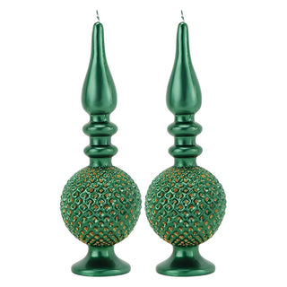 Set 2 Candele Tip Verde Fade Maison h. 24.5 cm.