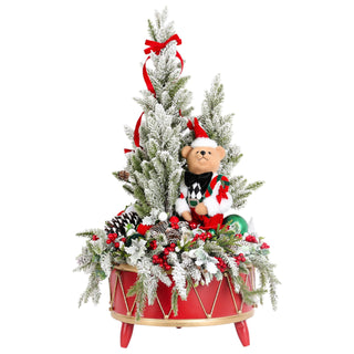 Albero di Natale con Orsetto "Paesaggio Invernale" Fiori di Lena 75x45 cm.