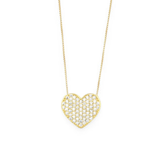 Collana Cuore Pavè in Argento 925%