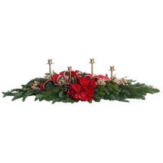 Candeliere/Centrotavola 4 Fiamme Fiori di Lena 110 cm.