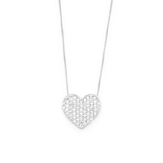 Collana Cuore Pavè in Argento 925%