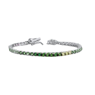 Bracciale Tennis Shades Verde in Argento 925%