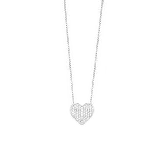 Collana Cuore Pavè in Argento 925%
