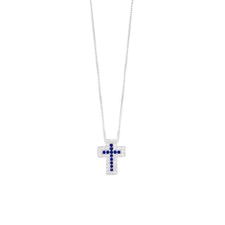 Collana Croce “Cross Blue” in Argento 925%