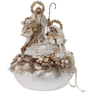 Pouf con Natività Fiori di Lena 45x33 cm.
