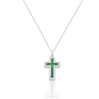 Collana Croce “Cross Green” in Argento 925%