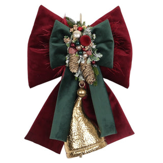 Fiocco in Velluto Amaranto/Verde Fiori di Lena h. 56 cm.