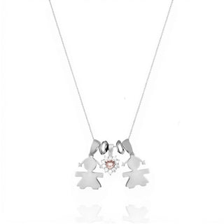 Collana Coppia Bimba "Family" in Argento 925%