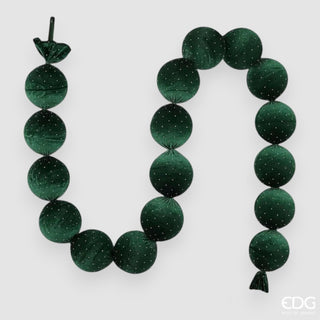 Festone Natalizio 17 Palle Verde Scuro EDG L.180 cm.