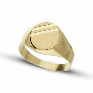 Anello a Scudo Ovale in Oro Giallo 18kt