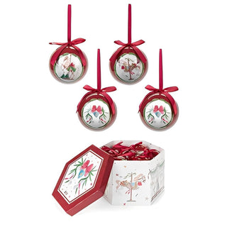 Box 14 Palline di Natale "La Giostra di Amelie" Nuvole di Stoffa Ø7.5 cm.