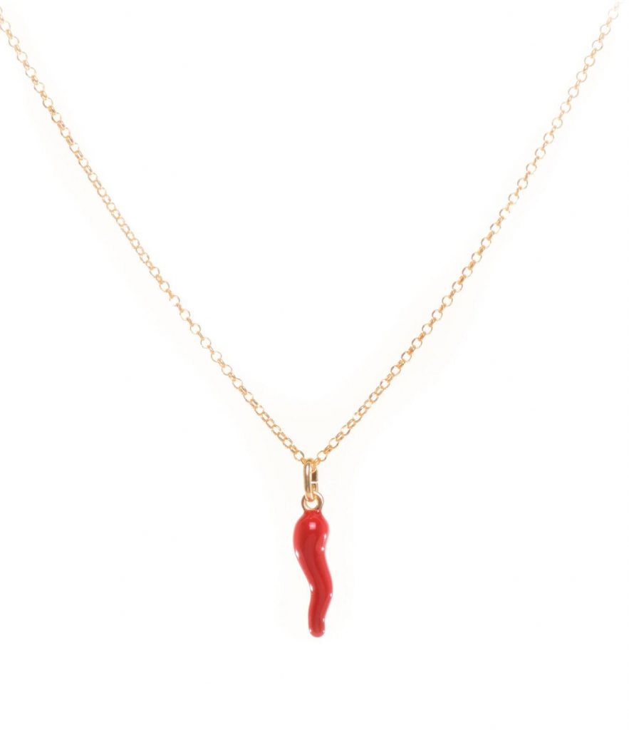 Collana in Argento Con Corno Rosso - Prestigio Argenti e Ori