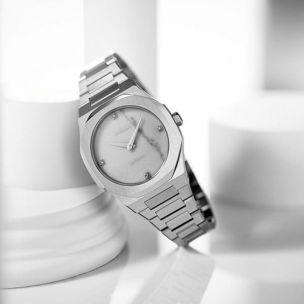 Orologio D1 Milano Solo Tempo da Donna della Linea Ultra Thin Bracelet  Marble Silver