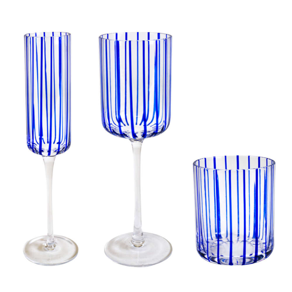 Set 36 Bicchieri “Linee Blu” Henriette - Prestigio Argenti e Ori
